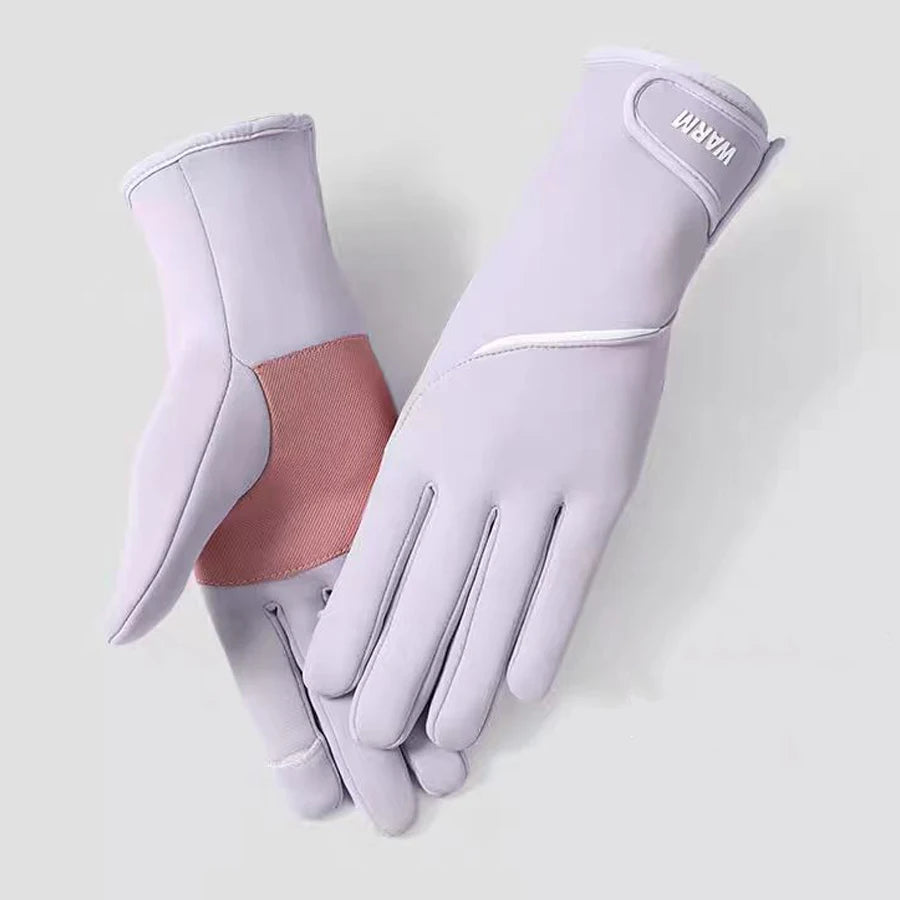 Quality Premium 2026 Winter Women's Thermal Gloves Touchscreen Compatible Fleece Lined Full Finger Waterproof Hand Warmer Mitten for Bike Cycling
