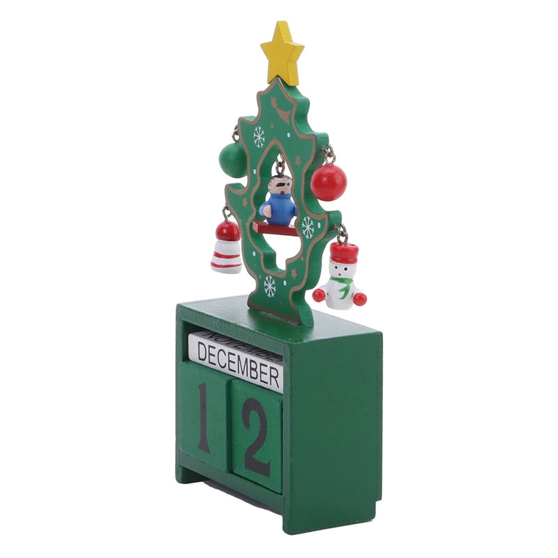 Bring Joy to Your Desk Christmas Countdown Calendar with Cute Characters!, Countdown to Christmas Santa, Elk & Snowman Wooden Calendar! , Festive Wooden Christmas Countdown Calendar!
