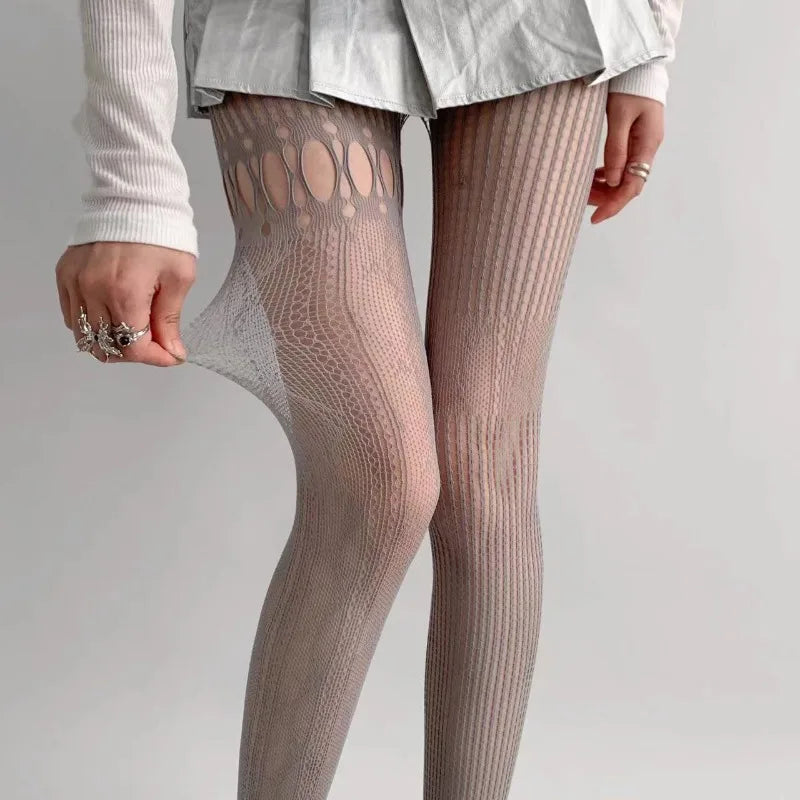 High Quality 2026 Sexy Adult Fantasy Fancy Edition Hollow Out Mesh Lace Fishnet Stockings Pantyhose Lolita Japanese Style Women Spring Summer New Design Print Uniform Sexy Tights