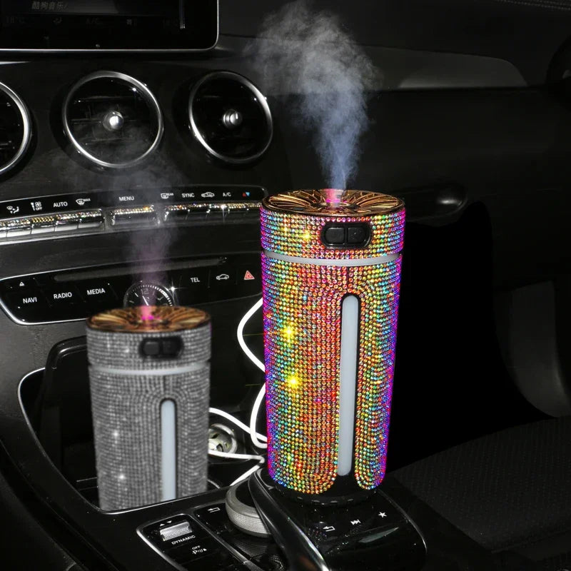 New Luxury Car Diffuser  High Quality 2026 Edition Humidifier with LED Light Diamond Auto Air Purifier Aromatherapy Diffuser Air Freshener Auto Accessories