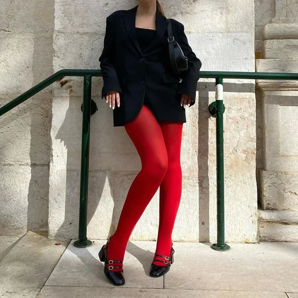 Premium 2026 High Quality New Women Red Tights Velvet Stocking Korea Slim Lingerie Pantyhose Lace Leggings Socks Gothic Socks Party Clothing Accessories