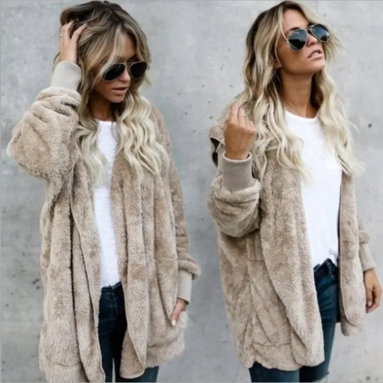 Trend Fashion 2026 Premium Oversized Fleece Cardigan Soft, Stylish & Winter Perfect , Double Fleece Hooded Jacket Plush, Warm & Effortlessly