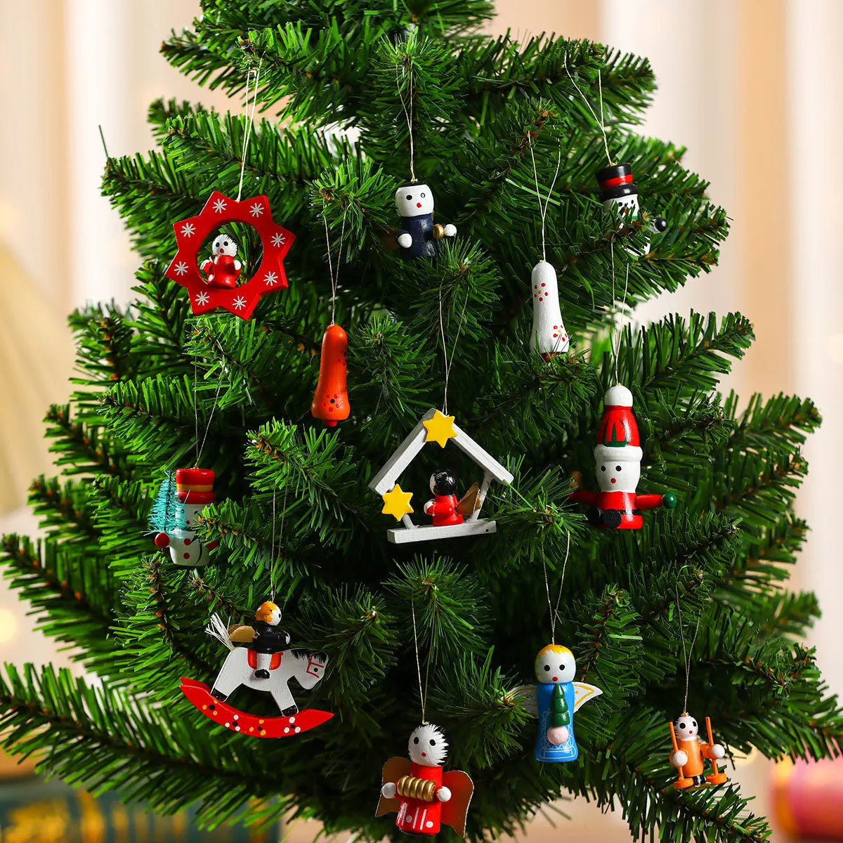 Wooden Christmas Decorations 2025!, Handcrafted Holiday Magic Wooden Pendant Ornaments Set!, Gift-Ready Christmas Charm, Charming Wooden Christmas Ornaments