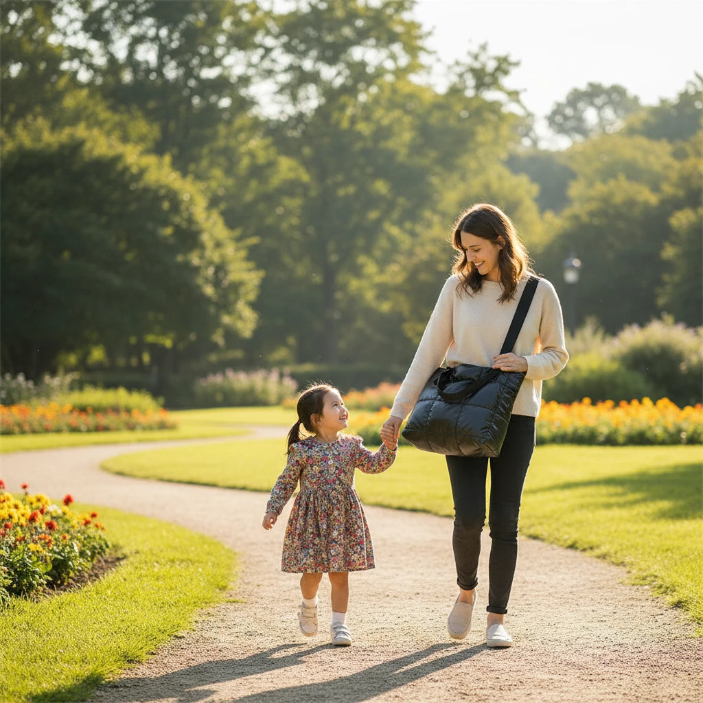 Premium Padded Ladies Tote Stylish, Durable Quilted Cotton Tote Bag  Spacious, Chic & Travel