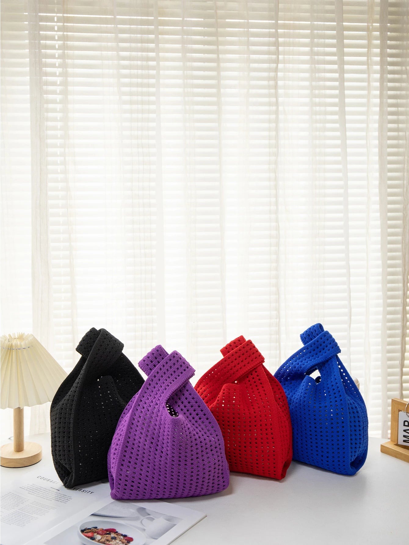 Handmade Knit Wrist Bag Cute, Trendy, Premium Mini Knot Tote Stylish, Colorful & Perfect for Daily Outings