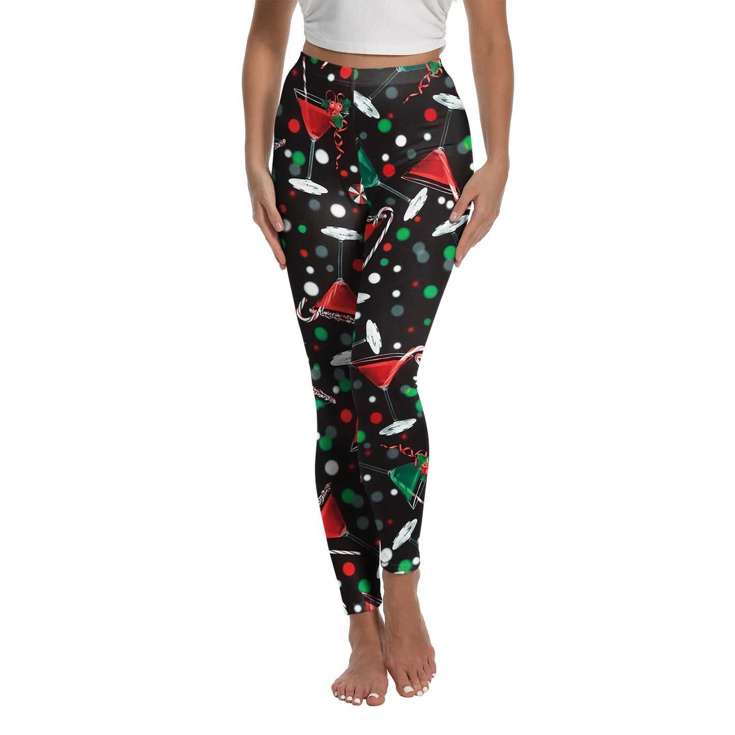 High Quality Festive Snowflake & Elk Print Leggings!, Festive & Fierce Elk Snowflake Christmas Leggings 2025, Christmas Party-Perfect Leggings Cozy, Chic & Figure-Flattering
