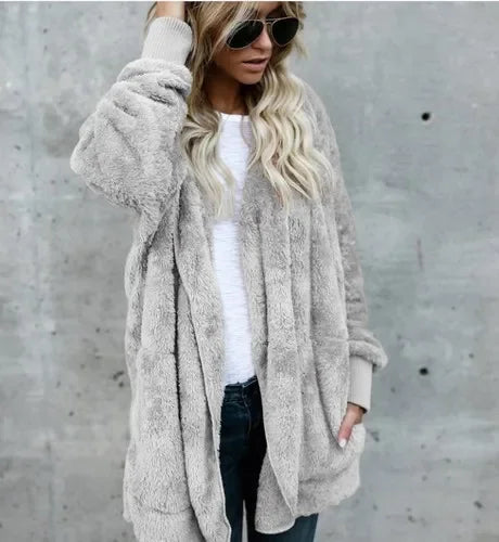 Trend Fashion 2026 Premium Oversized Fleece Cardigan Soft, Stylish & Winter Perfect , Double Fleece Hooded Jacket Plush, Warm & Effortlessly