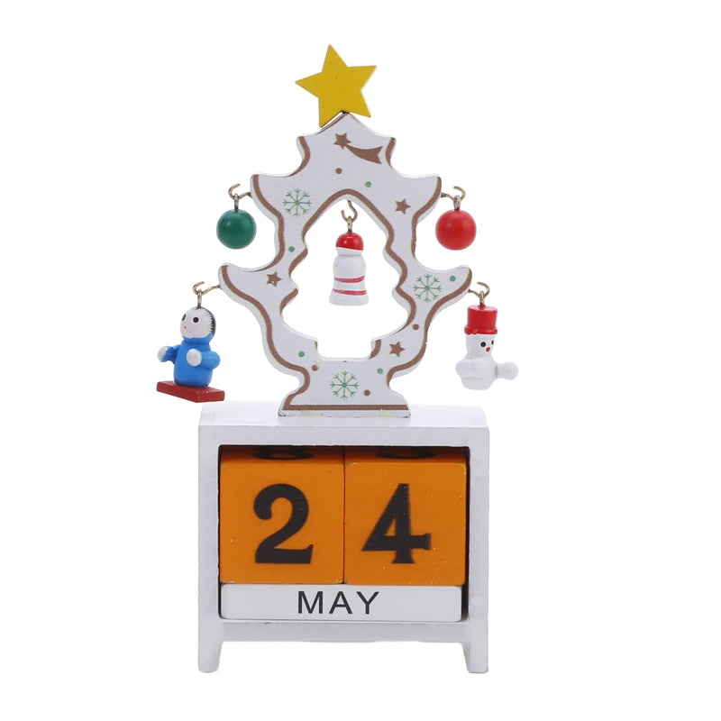 Bring Joy to Your Desk Christmas Countdown Calendar with Cute Characters!, Countdown to Christmas Santa, Elk & Snowman Wooden Calendar! , Festive Wooden Christmas Countdown Calendar!