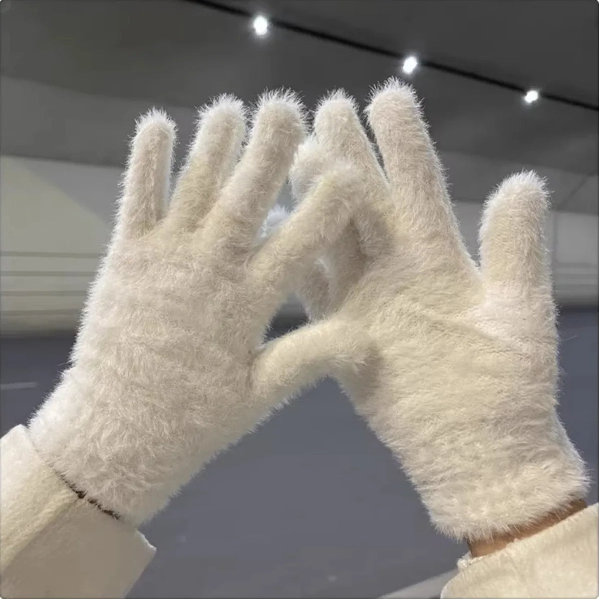 Plush Fleece Gloves Soft, Warm & Irresistibly Cute, Stay Cozy & Stylish! Premium Solid Color Mittens for Women Trendy Winter Essential