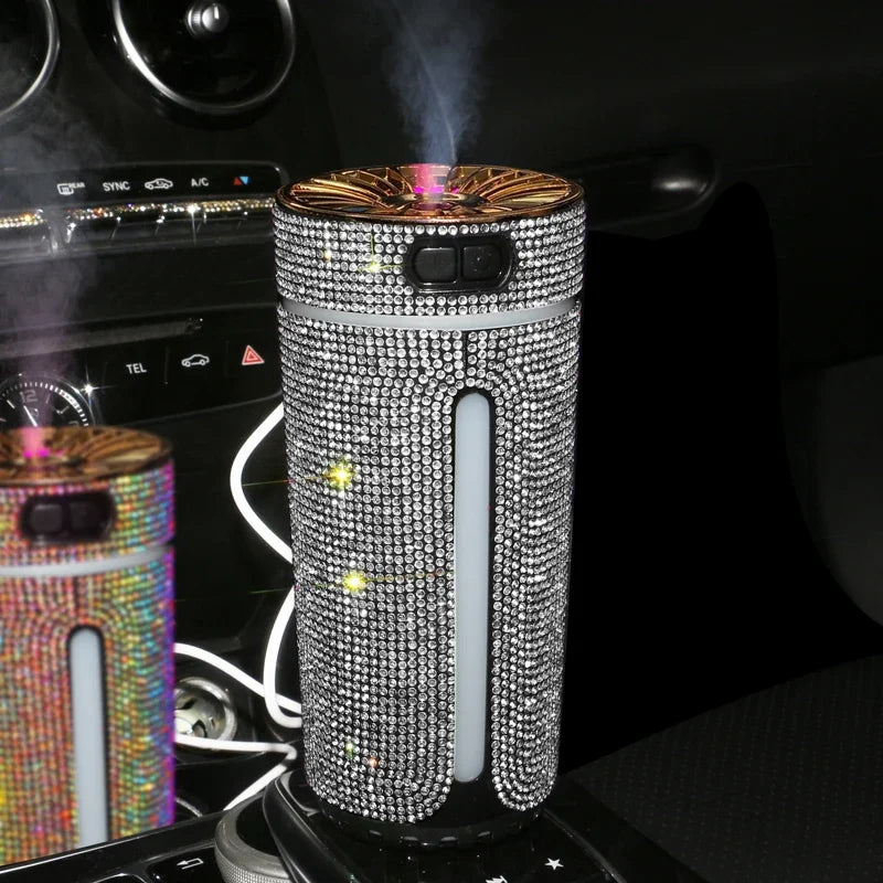 New Luxury Car Diffuser  High Quality 2026 Edition Humidifier with LED Light Diamond Auto Air Purifier Aromatherapy Diffuser Air Freshener Auto Accessories