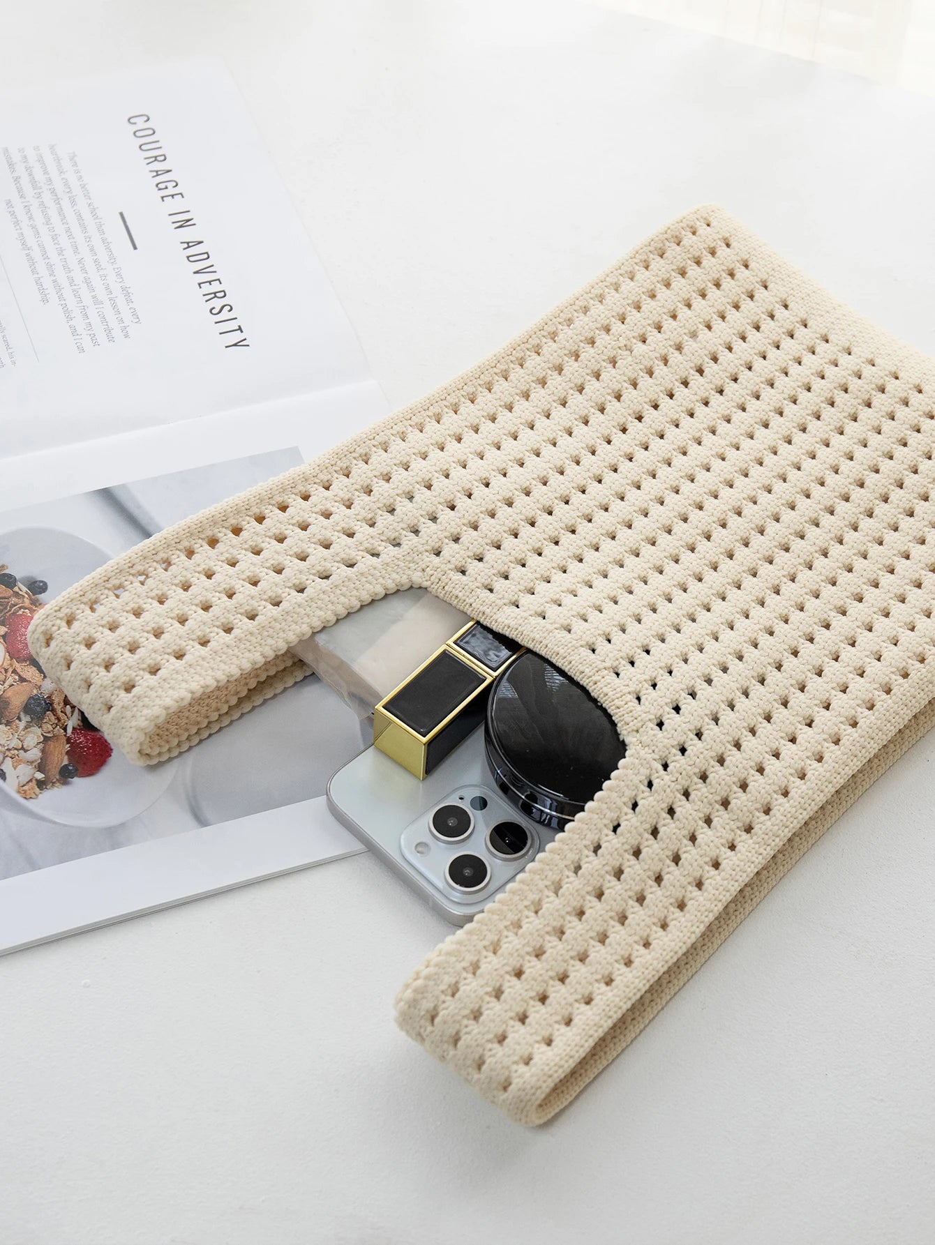 Handmade Knit Wrist Bag Cute, Trendy, Premium Mini Knot Tote Stylish, Colorful & Perfect for Daily Outings