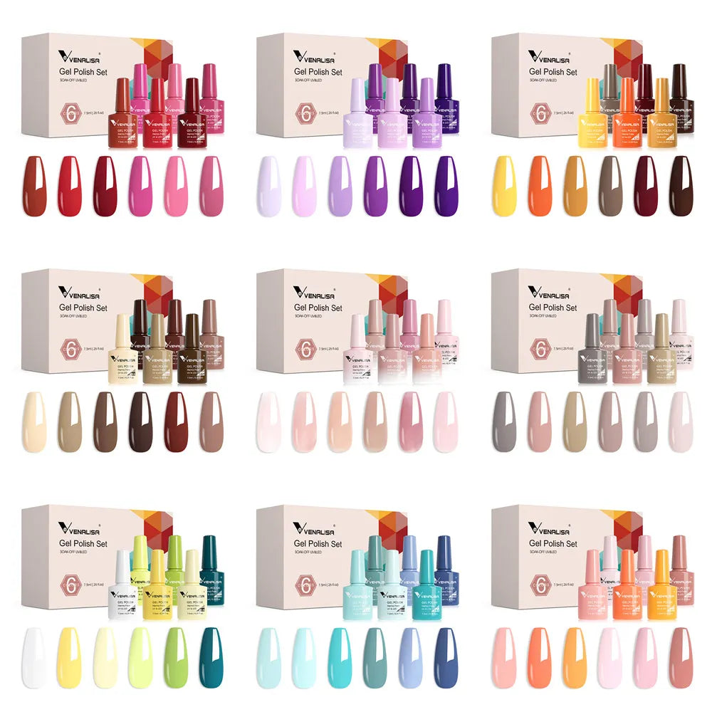 Venalisa Gel Polish Kit with No-Acid Primer & Topcoat, Salon-Perfect Nails at Home Long-Lasting Venalisa Gel Kit for 2026, Shine, Slay, and Soak Off, Venalisa Gel Polish Kit for Stunning DIY Manicures