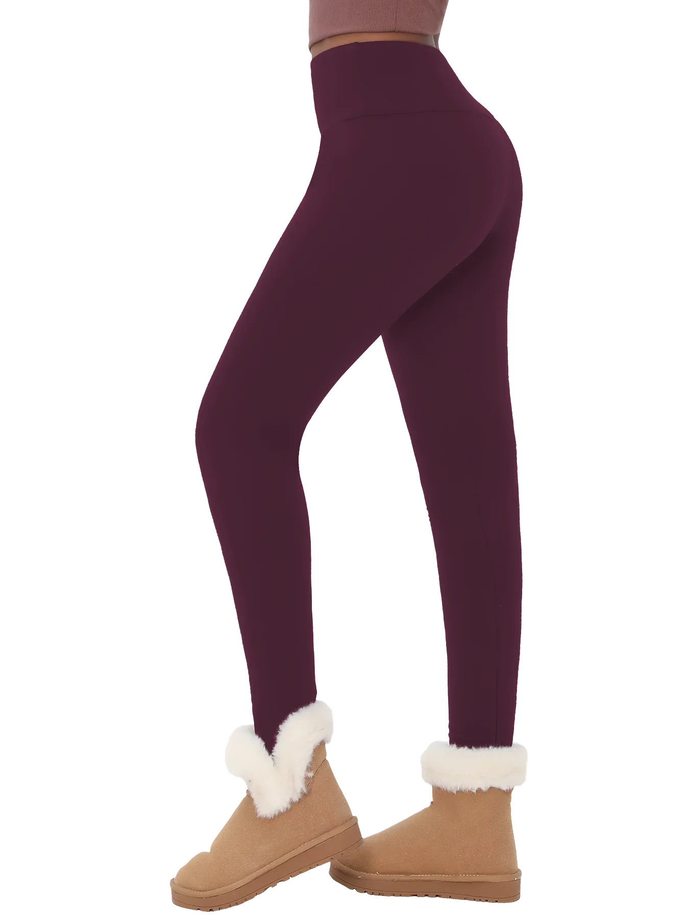 Womens Thermal Fleece Lined High Waisted Leggings. Workout Winter Warm Thick Tights Soft Yoga Pants