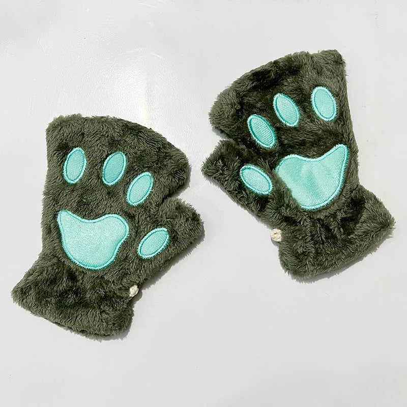 Quality Premium 2026 Style Women Gloves Bear Palm Paw Animals Plushclaw Glove Winter Fluffy Cat Paw Full Finger Gloves Keep Warm Lovely Soft Furry Mittens