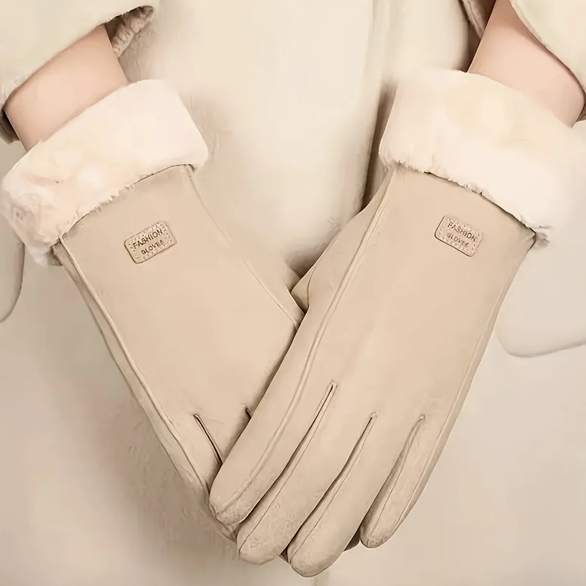 Premium 2026 Beige Winter Gloves with Touchscreen Magic, Winter Chic! Plush Lined Touchscreen Gloves Soft, Warm & Effortlessly Stylish