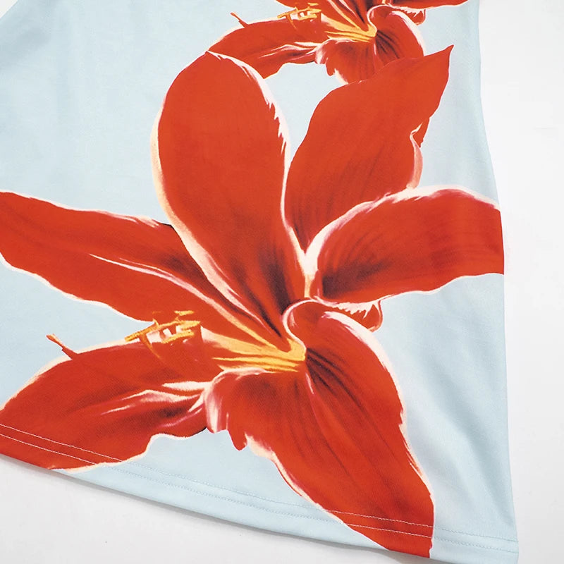 Premium Blue Strapless Dress with High Waist & Elegant Party Vibes, Sexy Strapless Floral Mini Dress Backless & Stunning, Strapless Floral Dress with High-Quality Fabric & Flawless Fit