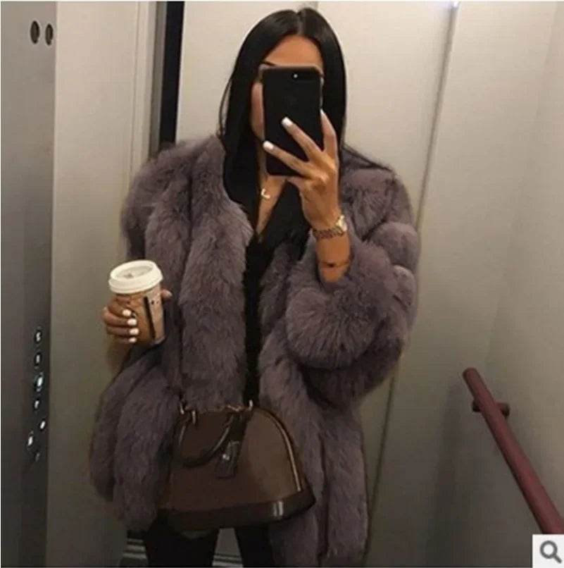 Y2k Faux Fur Jackets for Women Long Puff Sleeve Women Coat Solid Short Warmth Punk Outerwear Clause Ladies Elegant Streetwear