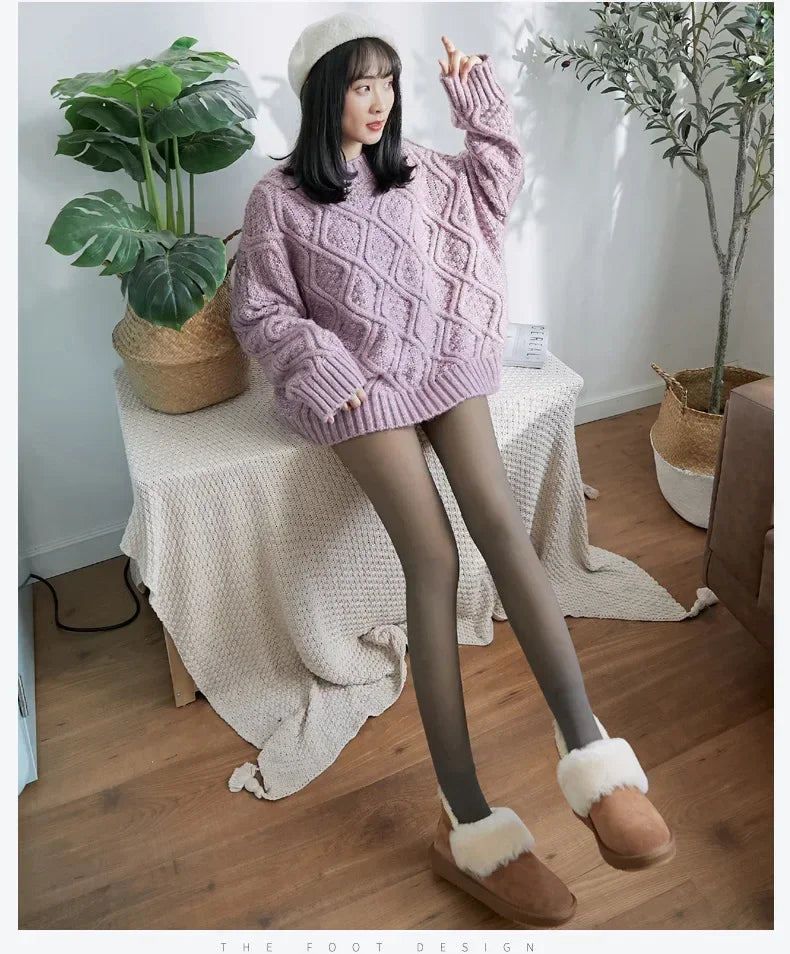 High Quality 2026 Winter Edition Thicken Thermal Tights Leggings Women Winter Fleece Velvet Thermo Stockings High Waist Elastic Slim Sexy Translucent Pantyhose