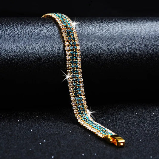 Premium Braided Crystal Bracelet Elegant Bohemian Jewelry for Weddings & Parties, Boho Meets Glam Full Crystal Bracelet for Chic, Stylish , Exquisite Crystal Roman Bracelet for Chic Women