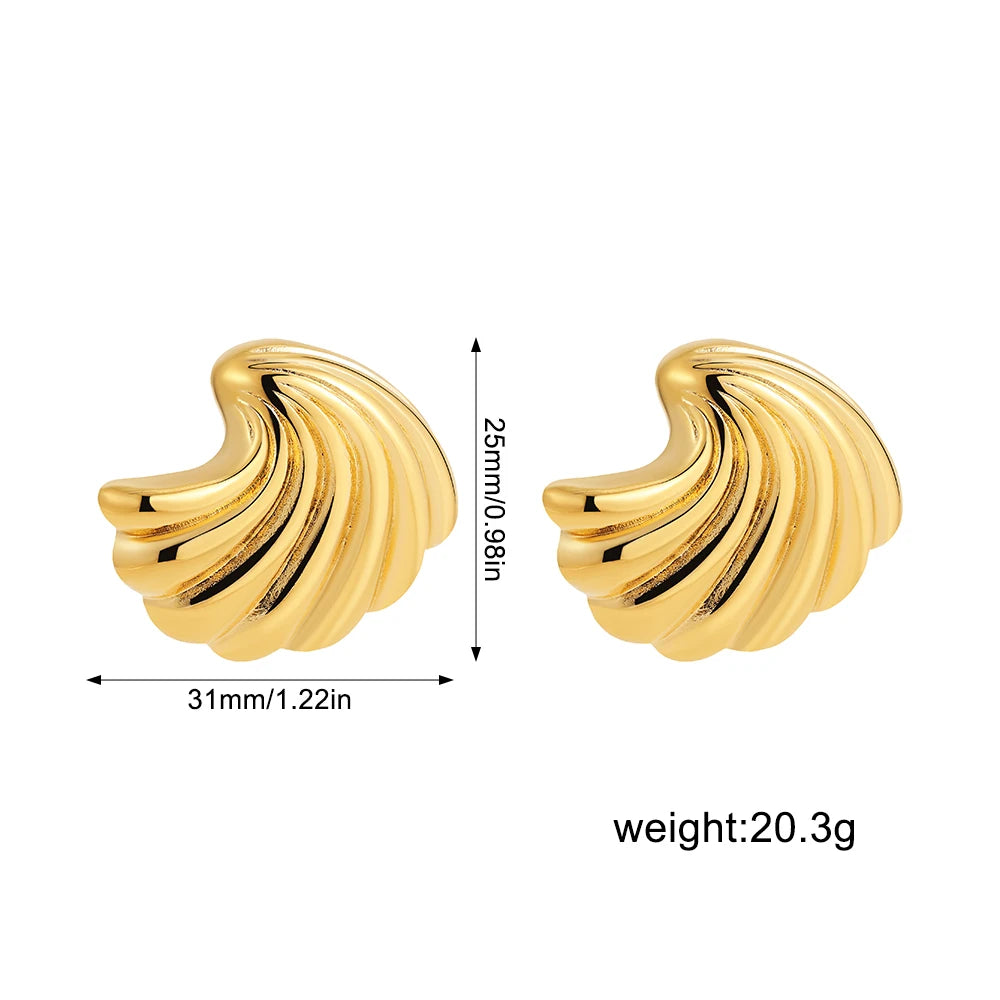 Luxe Gold CZ Earrings for Women Who Slay, Golden Seashell Elegance Premium CZ Starfish Earrings for Trendsetters,  Jewelry Alert! Premium Seashell Earrings Perfect for Summer Glam, Jewelry Alert! ,  Summer Glam