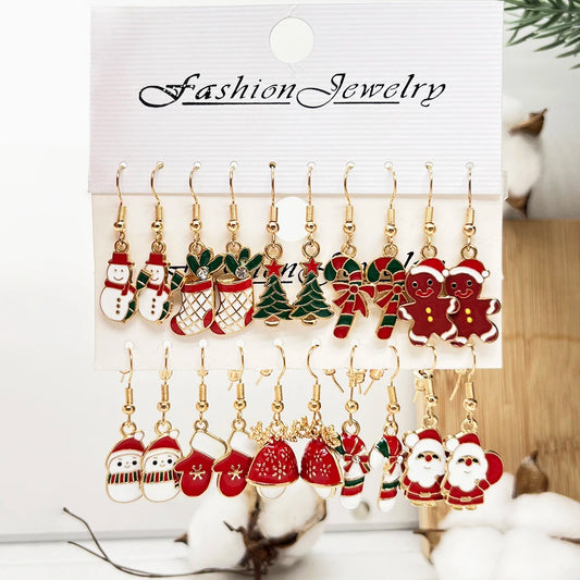 Premium Design Christmas Edition 20PCS Women's Christmas Earring Set Fashion Holiday Earring Bell Bow Earring Snow Party Earring Christmas Gift