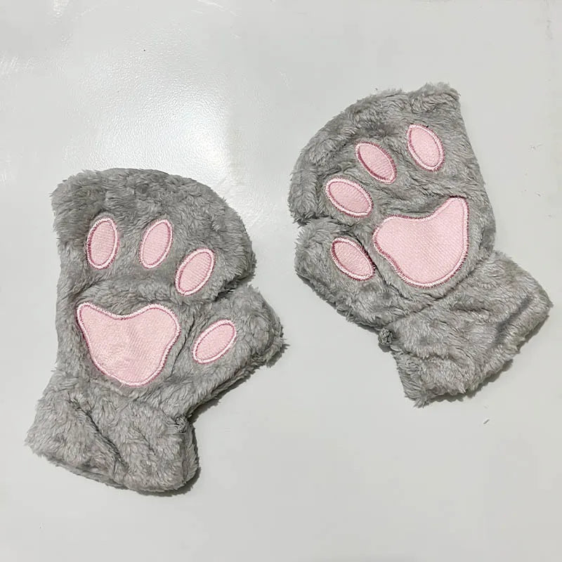 Quality Premium 2026 Style Women Gloves Bear Palm Paw Animals Plushclaw Glove Winter Fluffy Cat Paw Full Finger Gloves Keep Warm Lovely Soft Furry Mittens