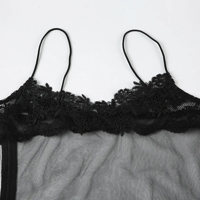 Shestyle Lace 2026 Fashion Transparent Mini Dress for Bold & Trendy Women, Sexy Elegance!, Premium Quality Sheath Dress & Mesh Nightwear for Club & Party Nights, Fashion Forward & Instagram-Ready! Lace Transparent Mini Dress for Women Who Dare to Slay