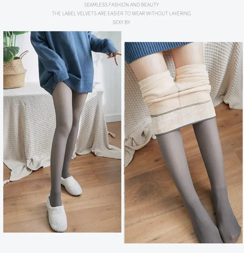 High Quality 2026 Winter Edition Thicken Thermal Tights Leggings Women Winter Fleece Velvet Thermo Stockings High Waist Elastic Slim Sexy Translucent Pantyhose