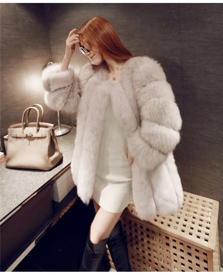 Fall Faux Fur Jackets for Women Long Puff Sleeve Woman Coat Solid Short Warmth Outerwear Clause Ladies Elegant Streetwear