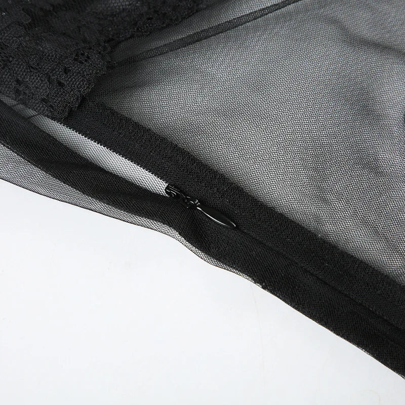 Shestyle Lace 2026 Fashion Transparent Mini Dress for Bold & Trendy Women, Sexy Elegance!, Premium Quality Sheath Dress & Mesh Nightwear for Club & Party Nights, Fashion Forward & Instagram-Ready! Lace Transparent Mini Dress for Women Who Dare to Slay