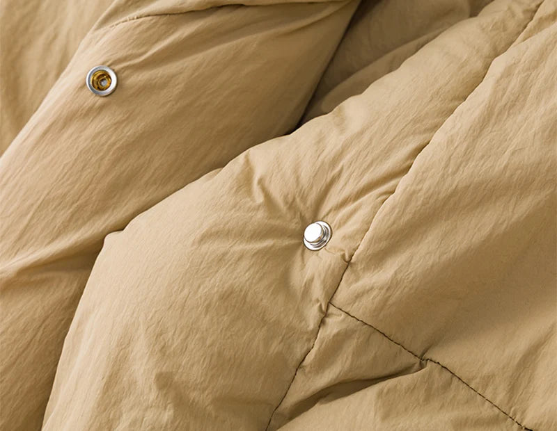 Women's Winter Lapel Puffer Jacket Loose Y2K Fashion Down Cotton Coat Woman Solid Color Casual Windproof Warm Cropped Parkas