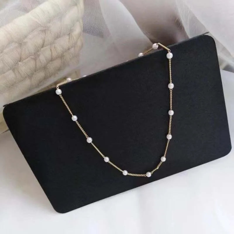 Premium Style 2026 New Beads Women's Neck Chain Kpop Pearl Choker Necklace Gold Color Goth Chocker Jewelry On The Neck Pendant 2023 Collar For Girl