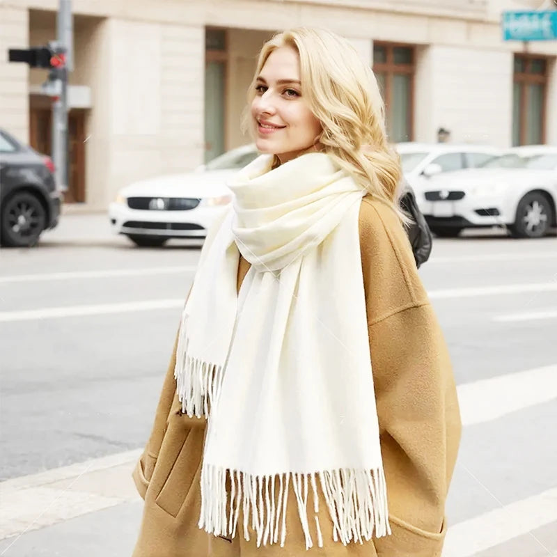 Black Wool Winter Scarf for Ladies Cozy, Stylish & Photo Ready 2026 Winter Luxe! Premium Cashmere Scarf Soft, Warm & Chic for Trendy Women