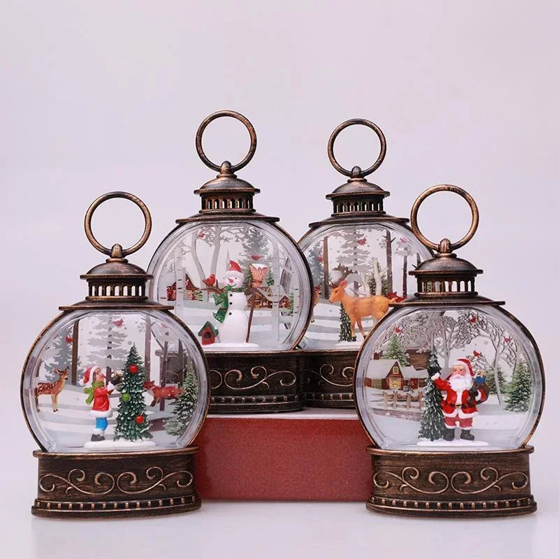 Bring Christmas Magic Home Lighted Snow Globe Lanterns That Sparkle & Glow! Tiny Snowfall, Big Holiday Joy LED Snow Globe Lantern for Christmas Cheer!