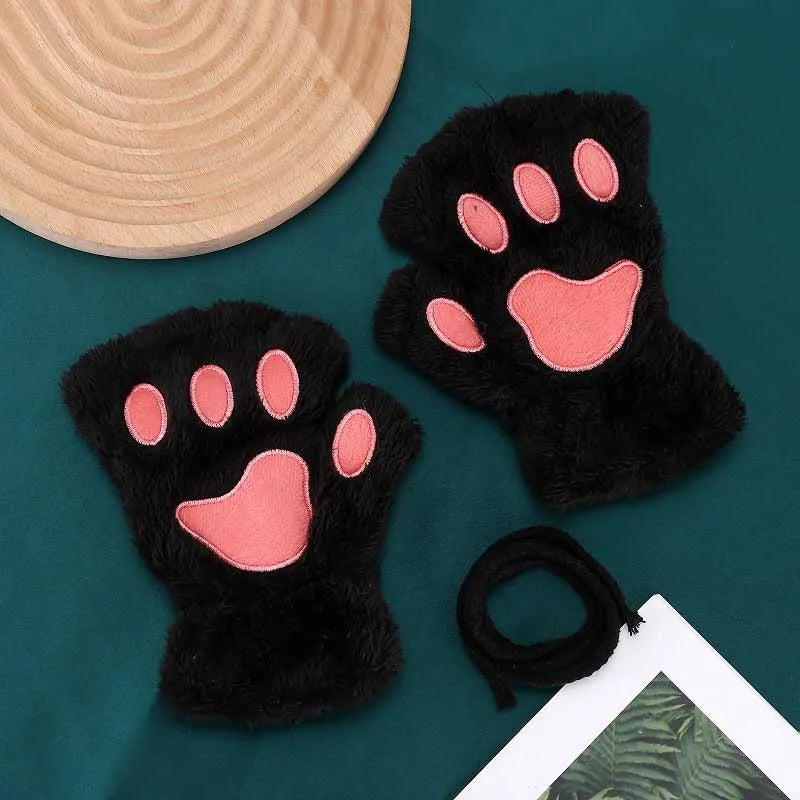 Quality Premium 2026 Style Women Gloves Bear Palm Paw Animals Plushclaw Glove Winter Fluffy Cat Paw Full Finger Gloves Keep Warm Lovely Soft Furry Mittens
