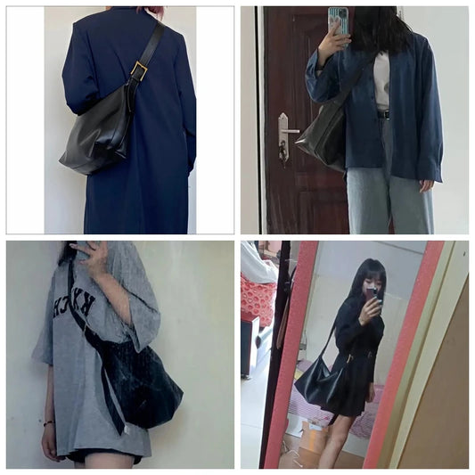 Vintage Pillow Design PU Leather Boston Handbag For Women Casual Large Capacity Shoulder Crossbody Bags Fashion Shopper Totes