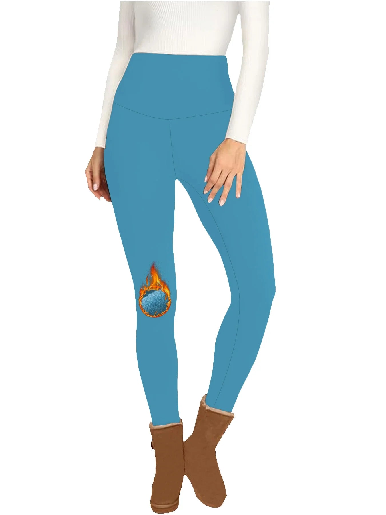 Womens Thermal Fleece Lined High Waisted Leggings. Workout Winter Warm Thick Tights Soft Yoga Pants