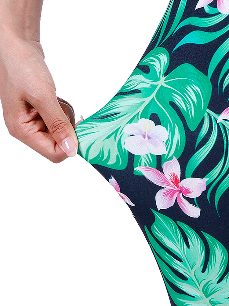 Brand New 2026 Edition CUHAKCI Fashion Women Leggings Beautiful Leaf Floral Printing High Waist Jeggings Stretch Pant Sexy Hot Sale Clothing Mujer