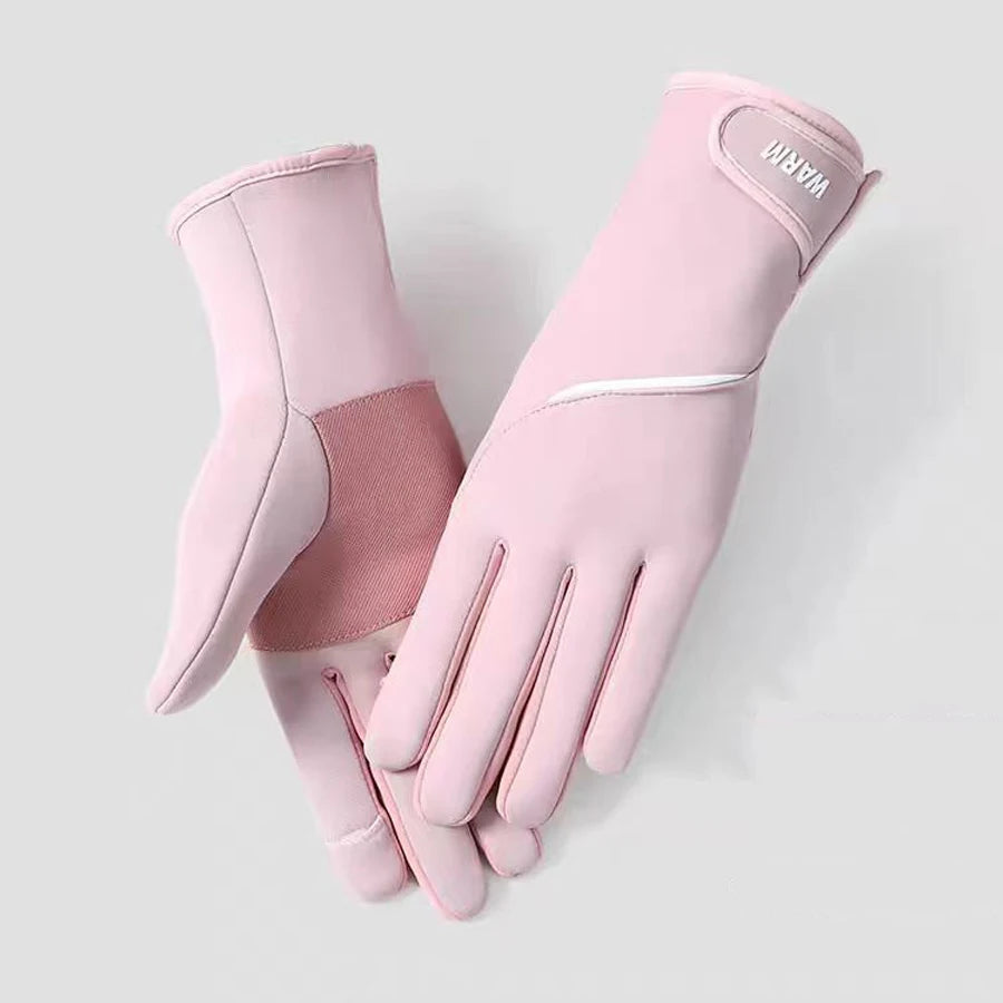 Quality Premium 2026 Winter Women's Thermal Gloves Touchscreen Compatible Fleece Lined Full Finger Waterproof Hand Warmer Mitten for Bike Cycling