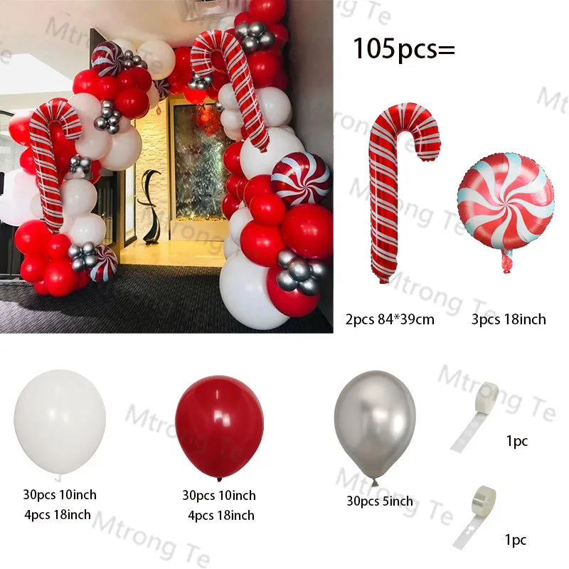 🎄Christmas Party Balloon Arch 2025, Balloon Garland for Christmas & New Year Celebrations!, Create a Festive Wonderland, Deck the Halls in Style Red & Green Christmas Balloon Arch Kit!