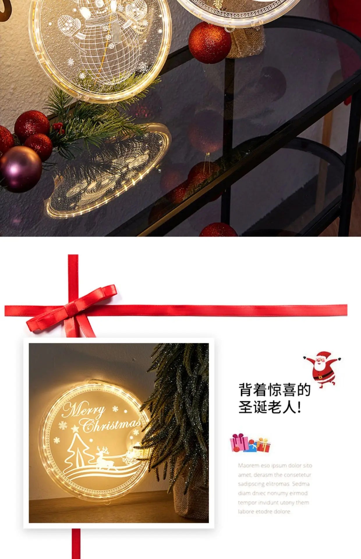 Christmas Hanging Ornament Lights!, Transparent LED Christmas Decorations!, Glow into the Holidays Transparent Luminous Night Lights!