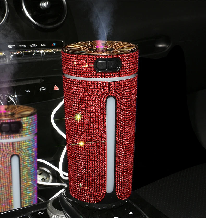 New Luxury Car Diffuser  High Quality 2026 Edition Humidifier with LED Light Diamond Auto Air Purifier Aromatherapy Diffuser Air Freshener Auto Accessories
