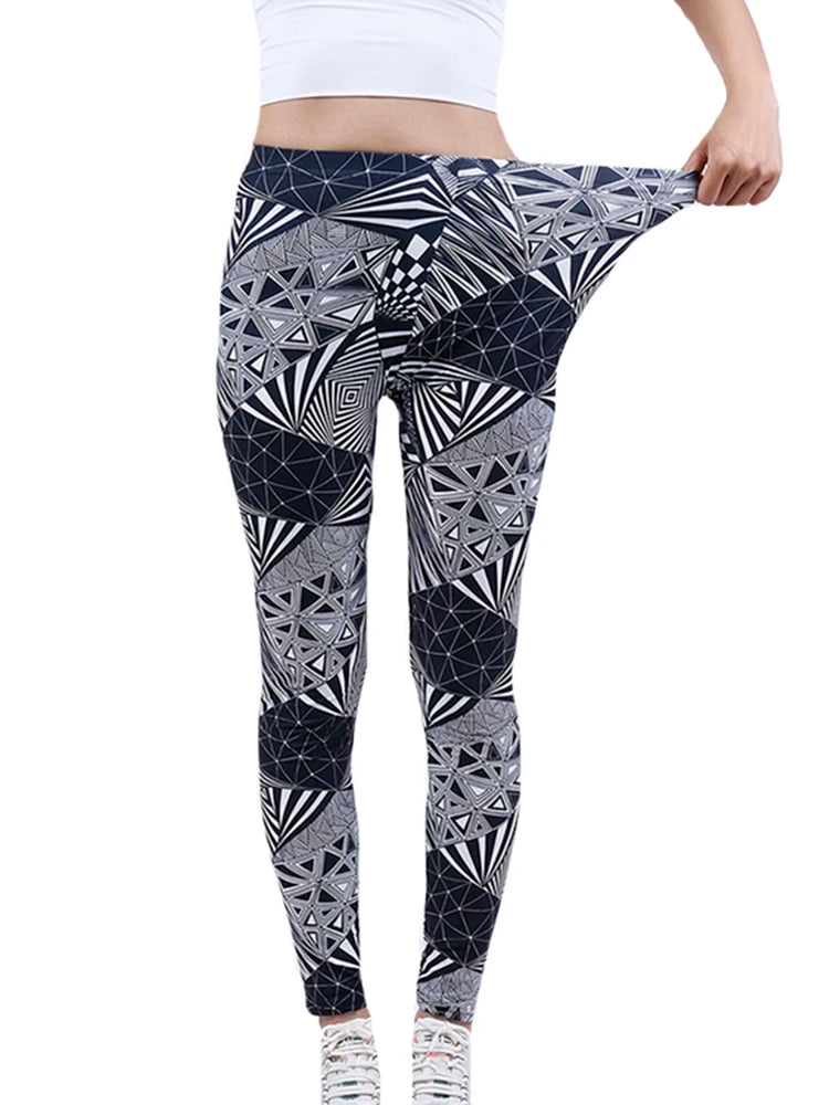 Brand New 2026 Edition CUHAKCI Fashion Women Leggings Beautiful Leaf Floral Printing High Waist Jeggings Stretch Pant Sexy Hot Sale Clothing Mujer