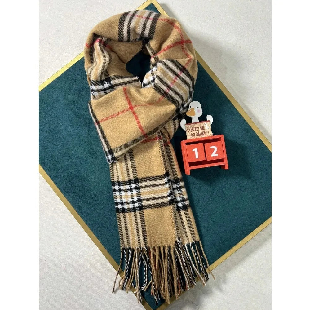 Luxury Cashmere Scarf Warm, Plush & Effortlessly Chic, Premium Plaid Cashmere Shawl for Men & Women Trendy