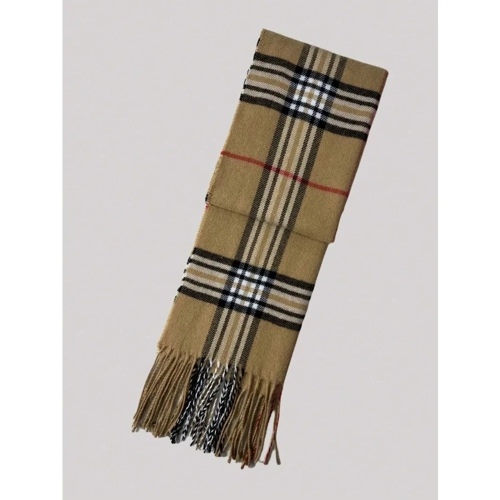 Luxury Cashmere Scarf Warm, Plush & Effortlessly Chic, Premium Plaid Cashmere Shawl for Men & Women Trendy