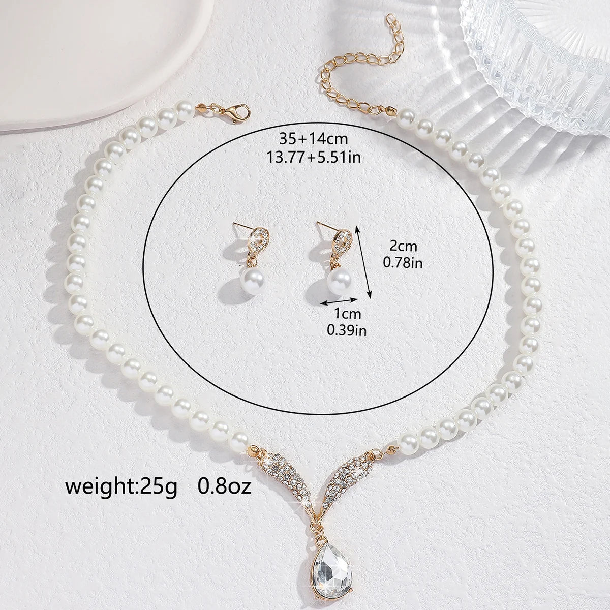 Luxury Pearl Glam 3PC Necklace & Earrings Set Elegant, Trendy & Party-Ready, Trendy Pearl Jewelry Set for Women Chic, Sexy , Trendy Pearl Jewelry Set for Women Chic, Sexy
