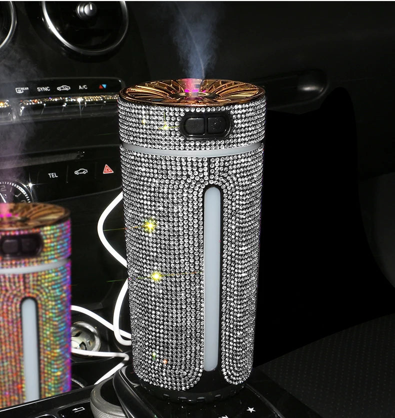New Luxury Car Diffuser  High Quality 2026 Edition Humidifier with LED Light Diamond Auto Air Purifier Aromatherapy Diffuser Air Freshener Auto Accessories