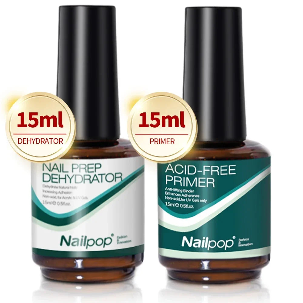 Nailpop Acid-Free Nail Prep 2026 Edition, Nailpop Primer & Dehydrator for Acrylic & Gel, Upgrade Your Manicure Game Nailpop 2026 Fast-Dry Prep Kit for Pro Results, Stronger, Longer-Lasting Nails, Perfect Bond, Perfect Nails,