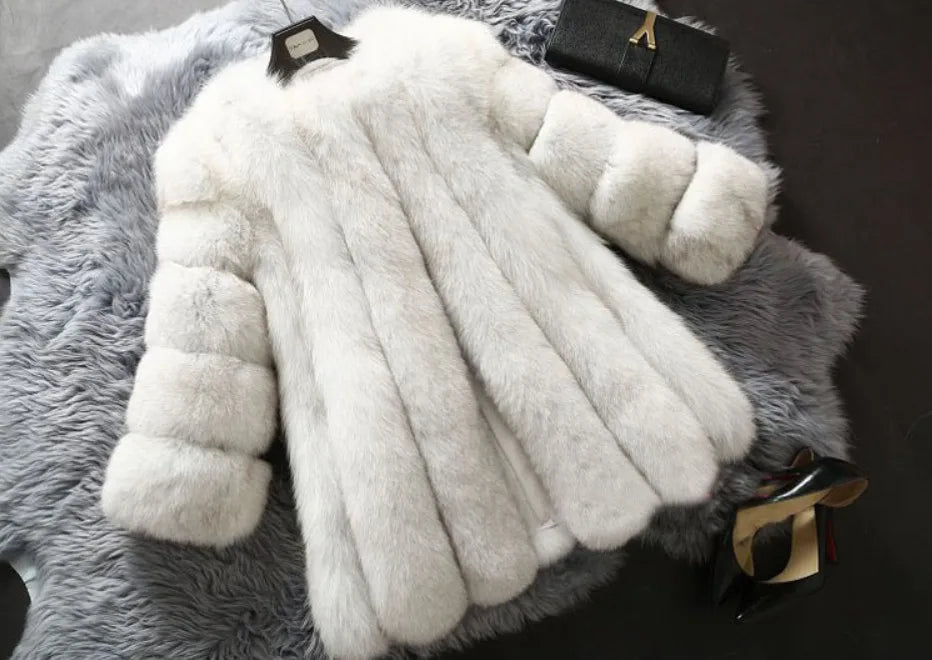 Fall Faux Fur Jackets for Women Long Puff Sleeve Woman Coat Solid Short Warmth Outerwear Clause Ladies Elegant Streetwear