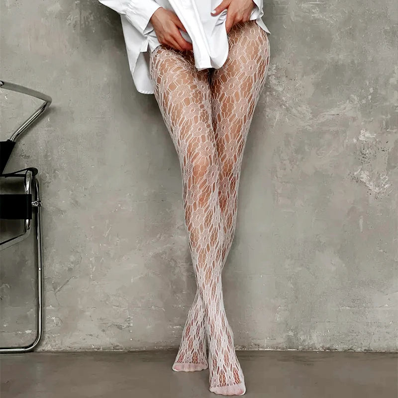 Premium Quality Black Hollow Lace Fishnet Tights for Trendsetters, Lace Hollow Tights Soft, Stretchy & Seductive That Turn Heads, Trendy 2026 Fashion Must Have Elegant Fishnet Tights with Toe Reinforcement
